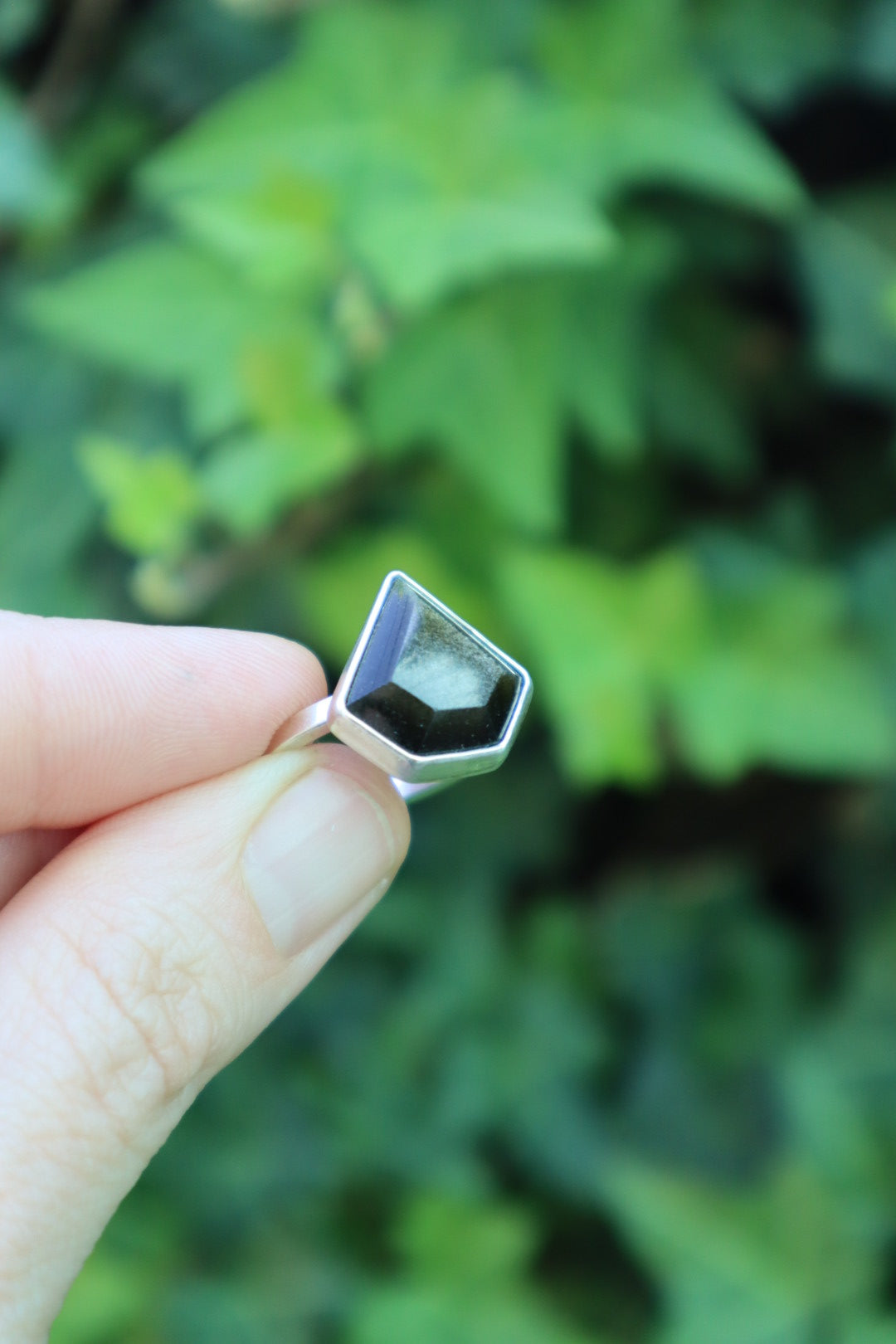 Anillo Obsidiana Dorada