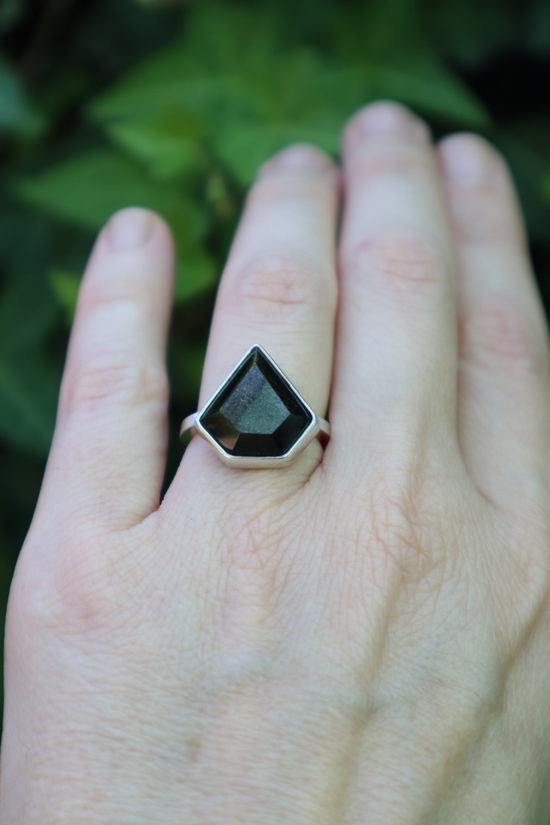 Anillo Obsidiana Dorada