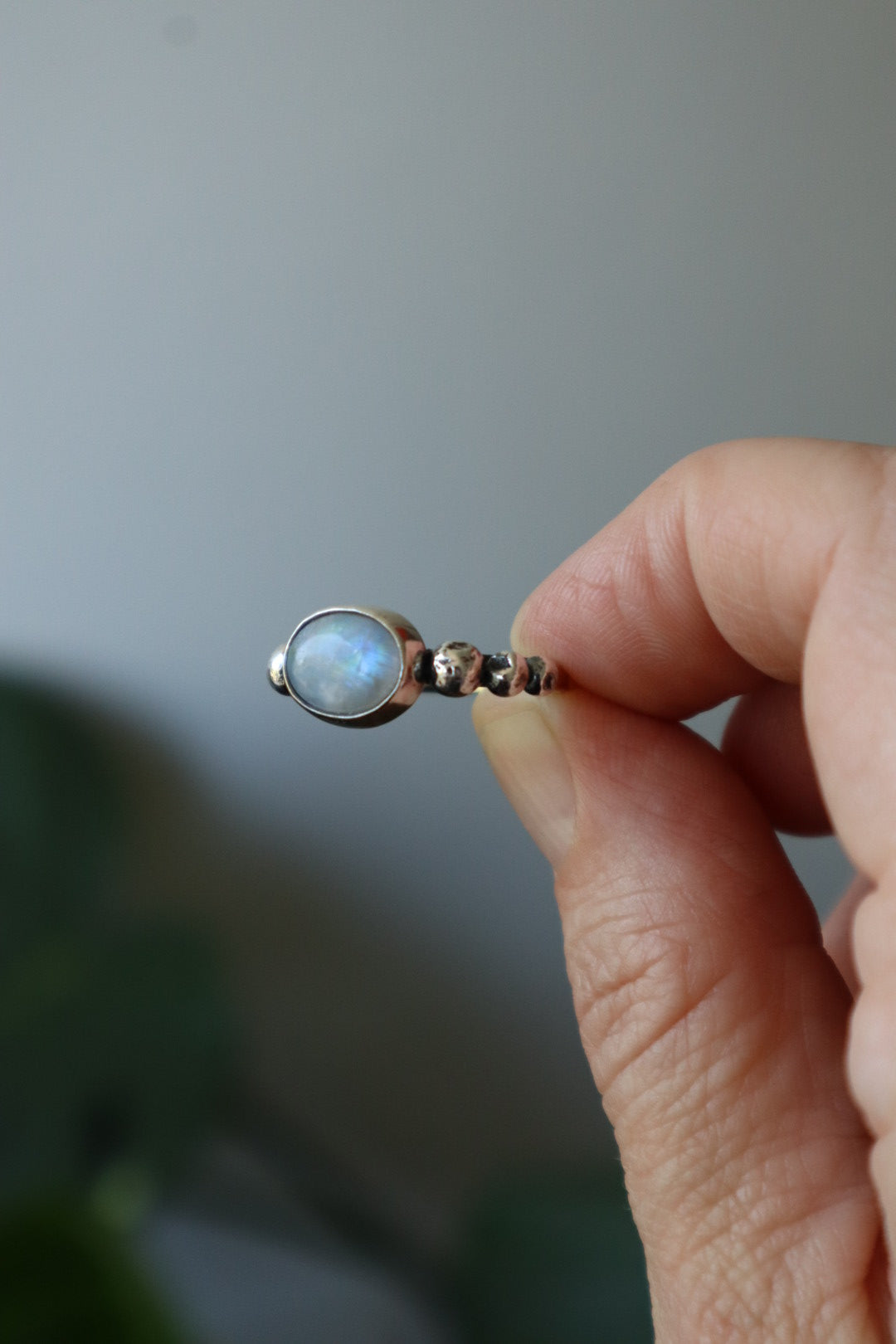 Anillo Piedra Luna Granulado