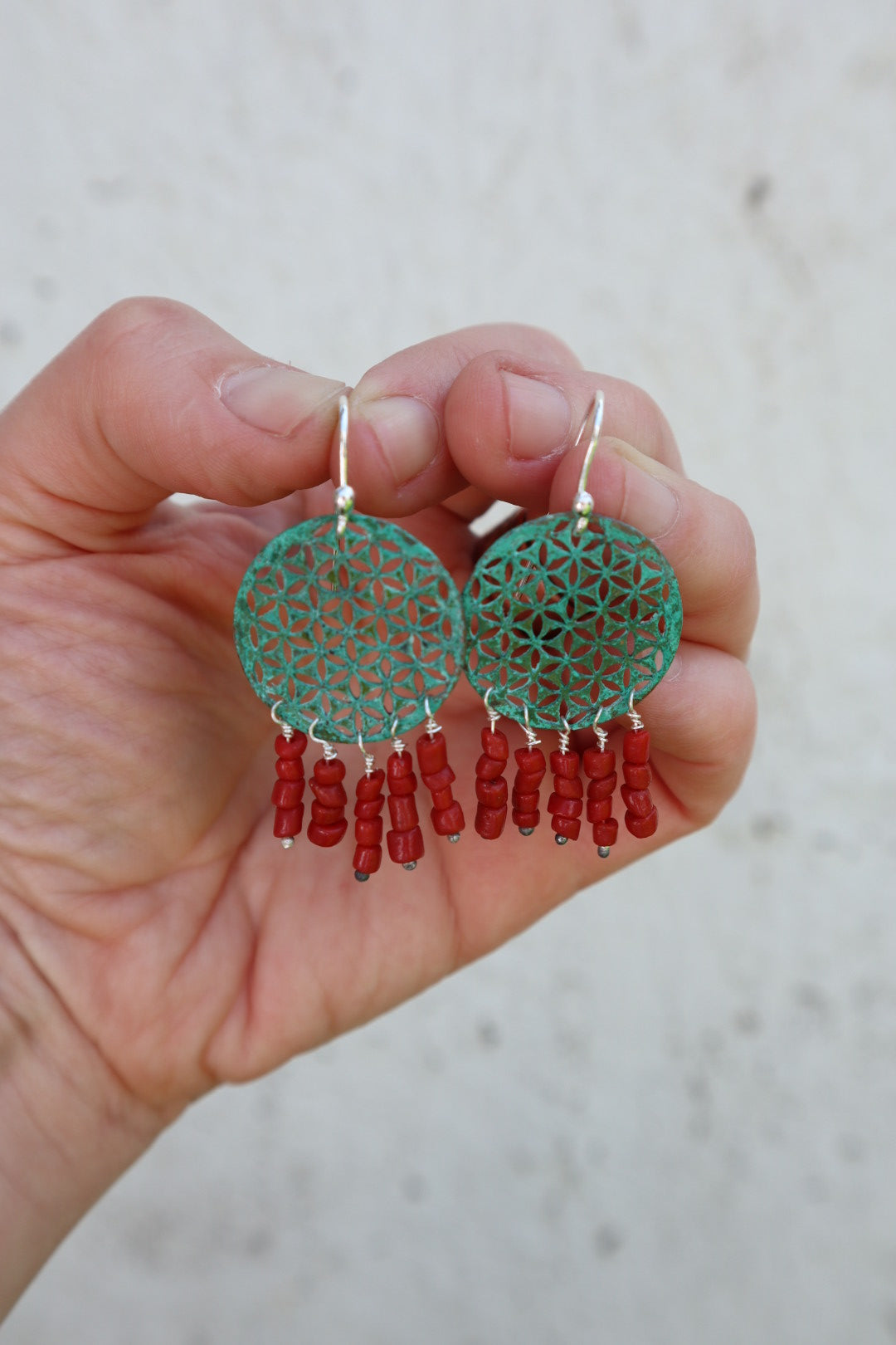 Aros Flor de la Vida oxidado