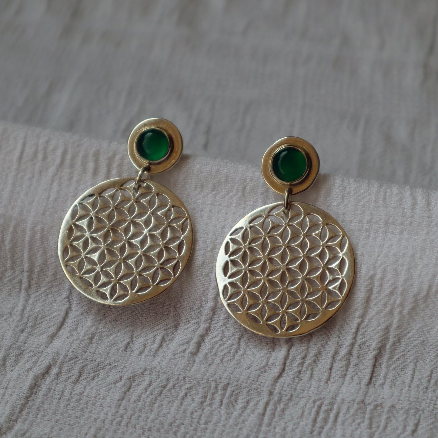 AROS FLOR DE LA VIDA ONIX VERDE