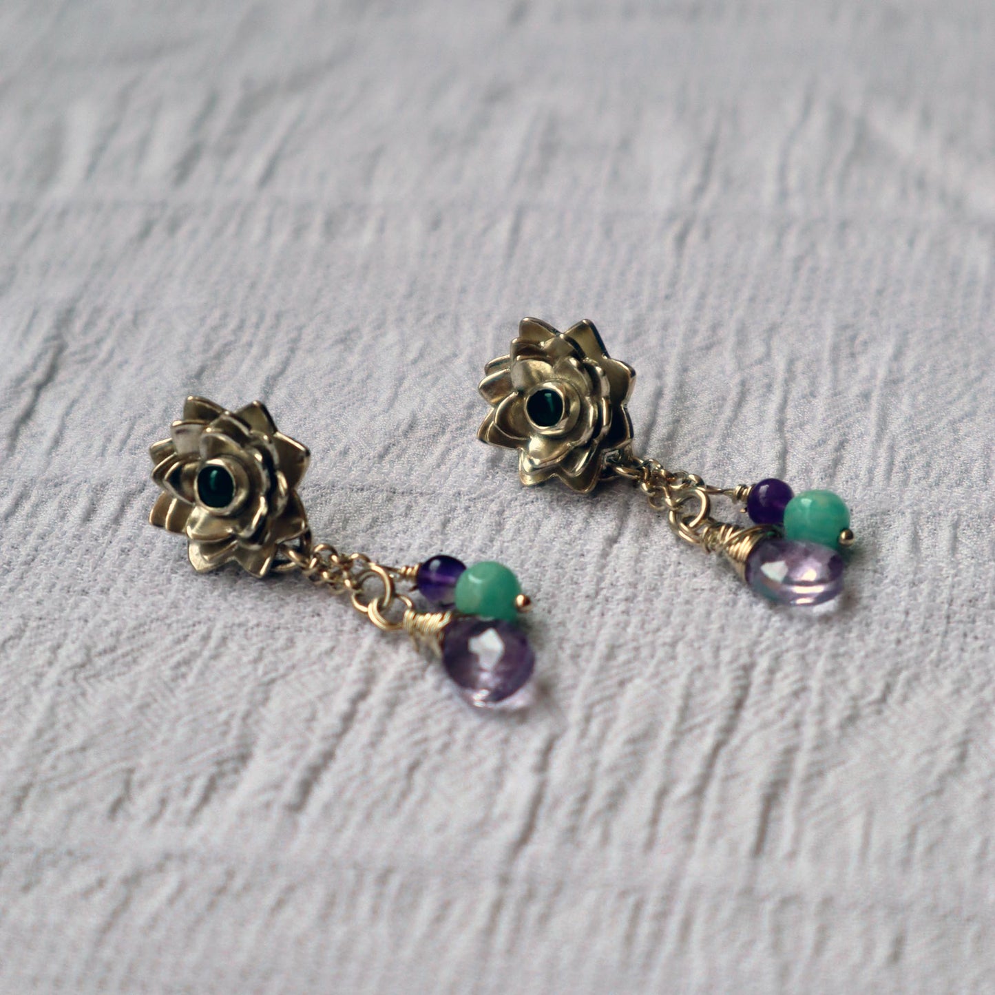 AROS FLOR DE LOTO AVENTURINA