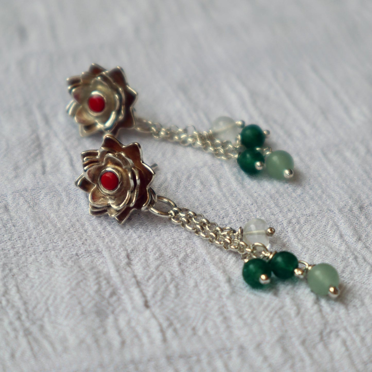AROS FLOR DE LOTO CORAL