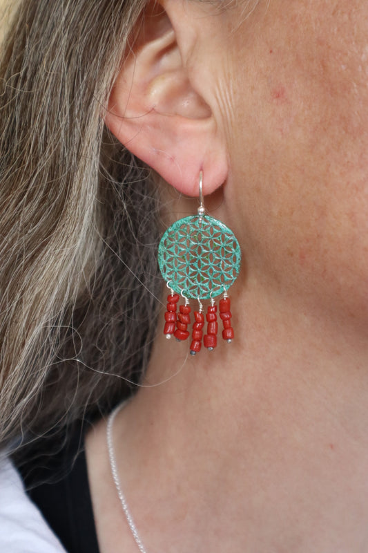 Aros Flor de la Vida oxidado